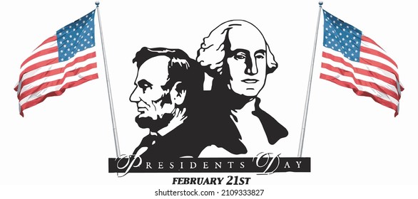 Happy President's day design background with USA Flag