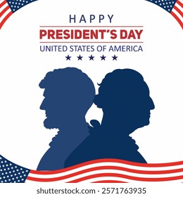 Happy President's Day Design. Banner, Poster, Greeting Card. 