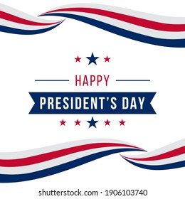 Happy presidents day design concept with simple flag isolated background