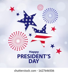 Happy Presidents Day design. Presidents Day holiday greeting card, banner, poster for sale, discount, advertisement, web.