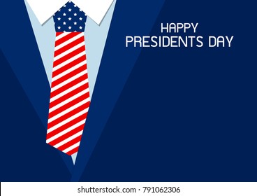 Happy presidents day design of USA necktie vector illustration