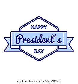 Happy Presidents day emblem isolated vector illustration on white background. 20 february USA patriotic holiday event label, greeting card decoration graphic element