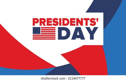 Happy President's day in February. Celebrated in United States. Washington's Birthday. Federal holiday in America. Patriotic american vector illustration. Poster, banner and background