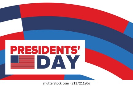 Happy President's day in February. Celebrated in United States. Washington's Birthday. Federal holiday in America. Patriotic american vector illustration. Poster, banner and background