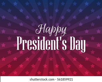 Happy Presidents Day. Festive banner with american flag and text. Vector illustration