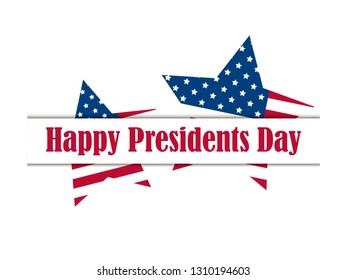 Happy Presidents Day. Five-pointed star with flag usa on white background. Vector illustration