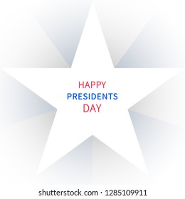 Happy Presidents Day greeting banner from white star. Vector EPS 10 illustration