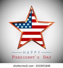 Happy President's Day greeting card with star of USA.