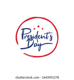 Happy President's day greeting card Handwritten Lettering to the USA celebration Template