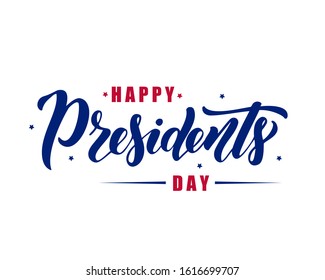 Happy Presidents Day hand drawn  lettering. Vector illustration Script. Design for print greetings card, sale banner, poster.