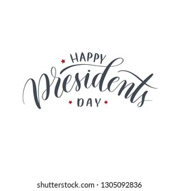 Happy presidents day  hand lettering vector. Modern calligraphy quotes.