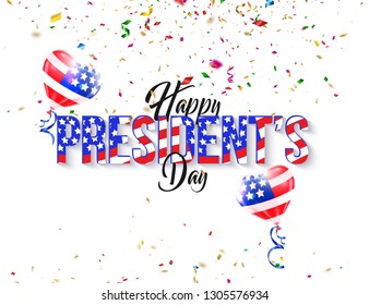 Happy President's day holiday design background with ballons
