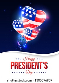 Happy President's day holiday design background with ballons