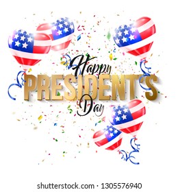 Happy President's day holiday design background with ballons