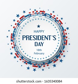 Happy President's day poster design with USA flag colors