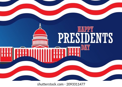 happy president's day poster illustration, great for president's day greeting cards and gifts