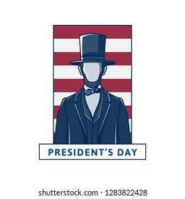 Happy Presidents Day, President Abraham Lincoln, retro design