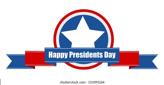 Happy Presidents Day Ribbon Vector