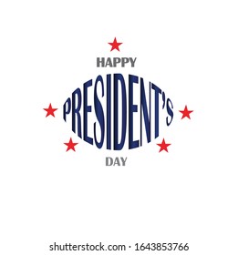 Happy Presidents Day with stars and ribbon. Vector illustration Hand drawn text lettering for Presidents day in USA. Script. Calligraphic design for print greetings card, sale banner, poster. Colorful
