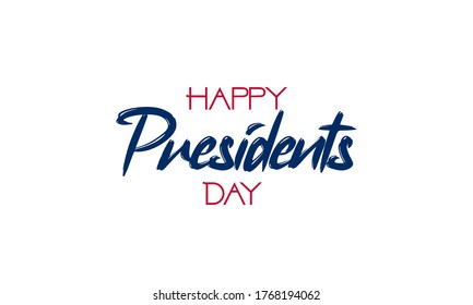 Happy Presidents Day with stars and ribbon. Vector illustration Hand drawn text lettering
