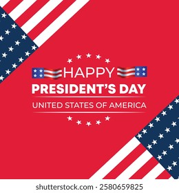 Happy Presidents Day with stars,ribbon and american flag.In February in United States and Canada.Poster, card, banner,template,background. Vector illustration.