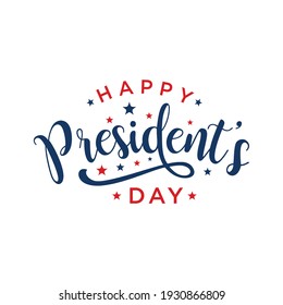 Happy Presidents Day text Background. Vector illustration Hand drawn text lettering for Presidents day in USA.