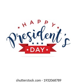 Happy Presidents Day text Background. Vector illustration Hand drawn text lettering for Presidents day in USA.