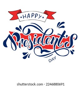 Feliz Día del Presidente Antecedentes. Ilustración vectorial Hand dibujó letras de texto para el Día de los Presidentes en Estados Unidos.