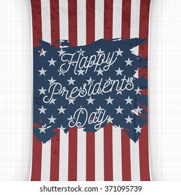 Happy Presidents Day Text on USA national Flag
