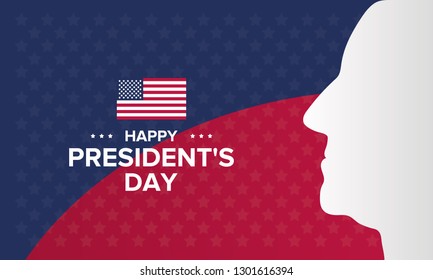 Happy Presidents day in United States. Washington's Birthday. Federal holiday in America. Celebrated in February. Poster, banner and background