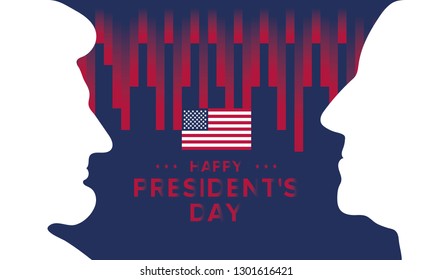 Happy Presidents day in United States. Washington's Birthday. Federal holiday in America. Celebrated in February. Poster, banner and background