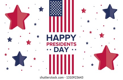 Happy Presidents day in United States. Washington's Birthday. Federal holiday in America. Celebrated in February. Poster, banner and background