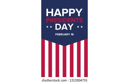 Happy Presidents day in United States. Washington's Birthday. Federal holiday in America. Celebrated in February. Poster, banner and background