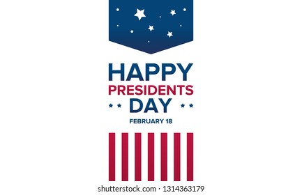 Happy Presidents day in United States. Washington's Birthday. Federal holiday in America. Celebrated in February. Poster, banner and background