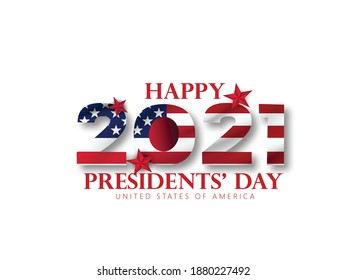 Happy Presidents day in United States with American Flags and use famous buildings On Blue Background