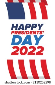 Happy Presidents Day in United States. Federal holiday in America. Celebrated in February. Patriotic american elements. Poster, banner and background. Vector illustration