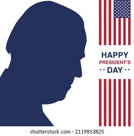 Happy Presidents day in United States. Federal holiday in America. Celebrated in February. Poster, banner and background