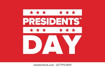 Happy Presidents Day in United States. Federal holiday in America. Celebrated in February. Patriotic american elements. Poster, banner and background. Vector illustration