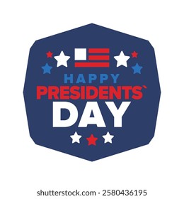 Happy Presidents Day in United States. Federal holiday in America. Celebrated in February. Patriotic american elements. Poster, banner and background. Vector illustration