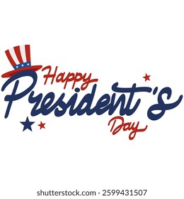 Happy Presidents Day United States Lettering Calligraphy Vector Illustration