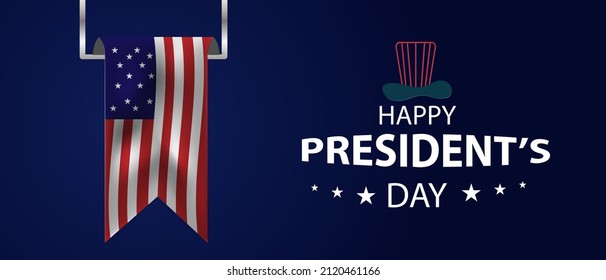 Happy presidents day with USA flag poster vector illustration design.