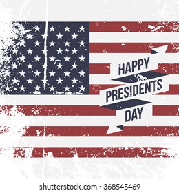 Happy Presidents Day USA grunge Flag Background