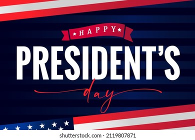 Happy Presidents day USA lettering poster. Vector illustration