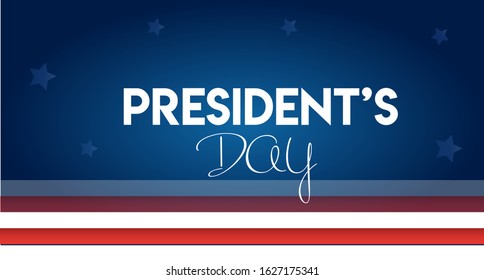 Happy President's Day USA poster with president's hat for americans holiday celebration. Vector illustration.