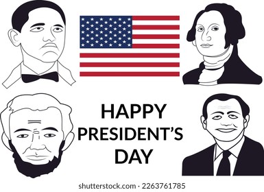 Happy President's Day Vector Illustration.