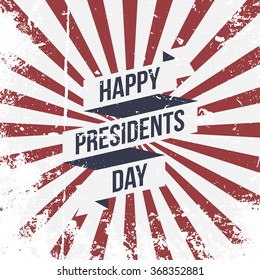 Happy Presidents Day vector Ribbon and Text