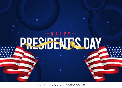 Happy president's day vector template. Design for banner, greeting cards or print.