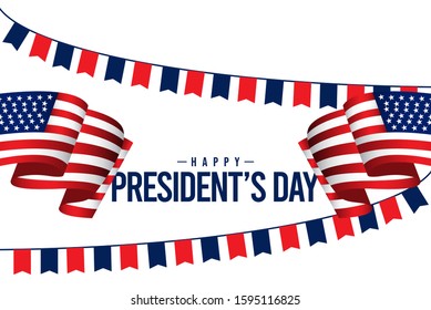 Happy president's day vector template. Design for banner, greeting cards or print.