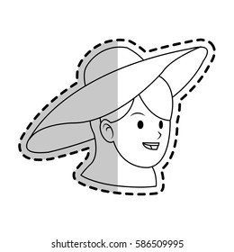 happy pretty woman with big sun hat  icon image