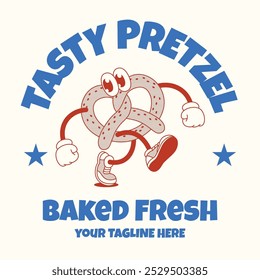 Happy Pretzel Mascot Character Shirt Design